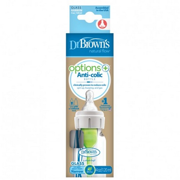 Продукт Dr. Brown's Natural Flow Options+ Narrow - Шише стъклено 120 ml - 0 - BG Hlapeta